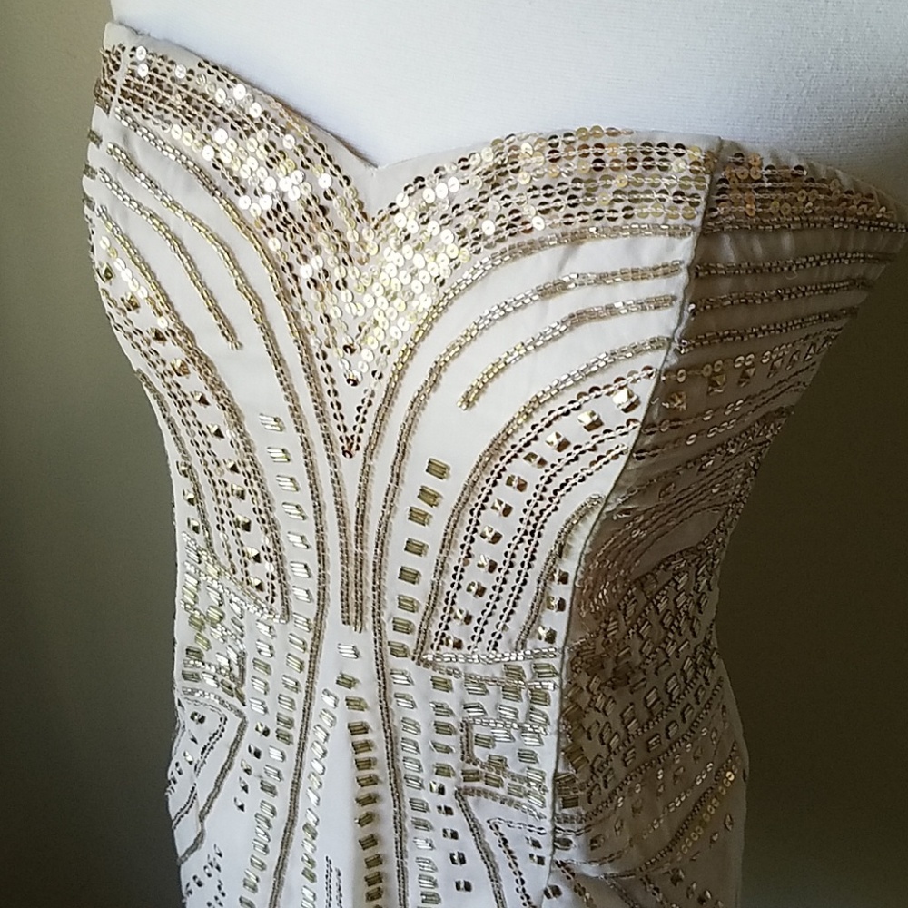 h&m // nude and gold dress - Picture 2 of 5